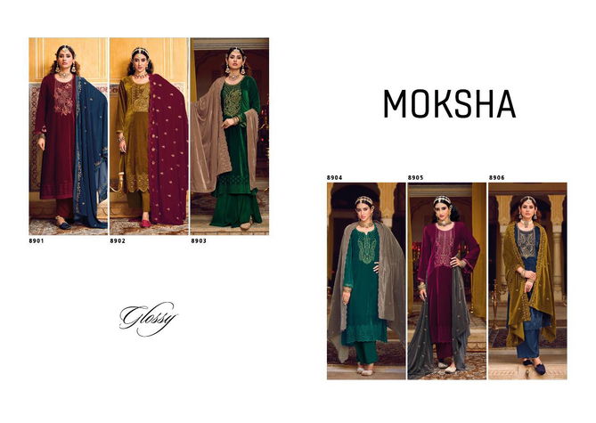 Moksha By Glossy 8901 To 8906 Salwar Suits Catalog